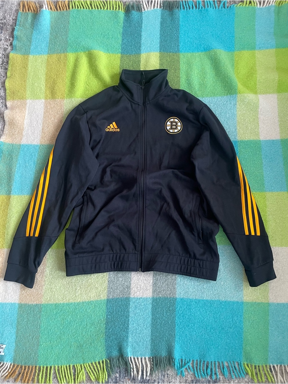 Adidas Boston Bruins Full-Zip Track Jacket Black Yellow Men’s